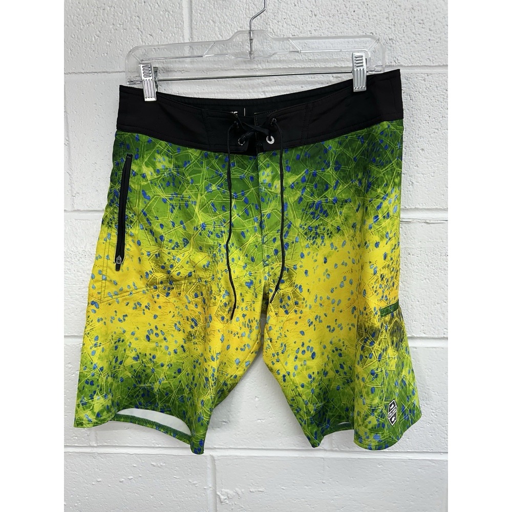 Pelagic Swim Trunks Mens 30 Hydro-Lite Stretch Surfing‎ Fishing Board Shorts